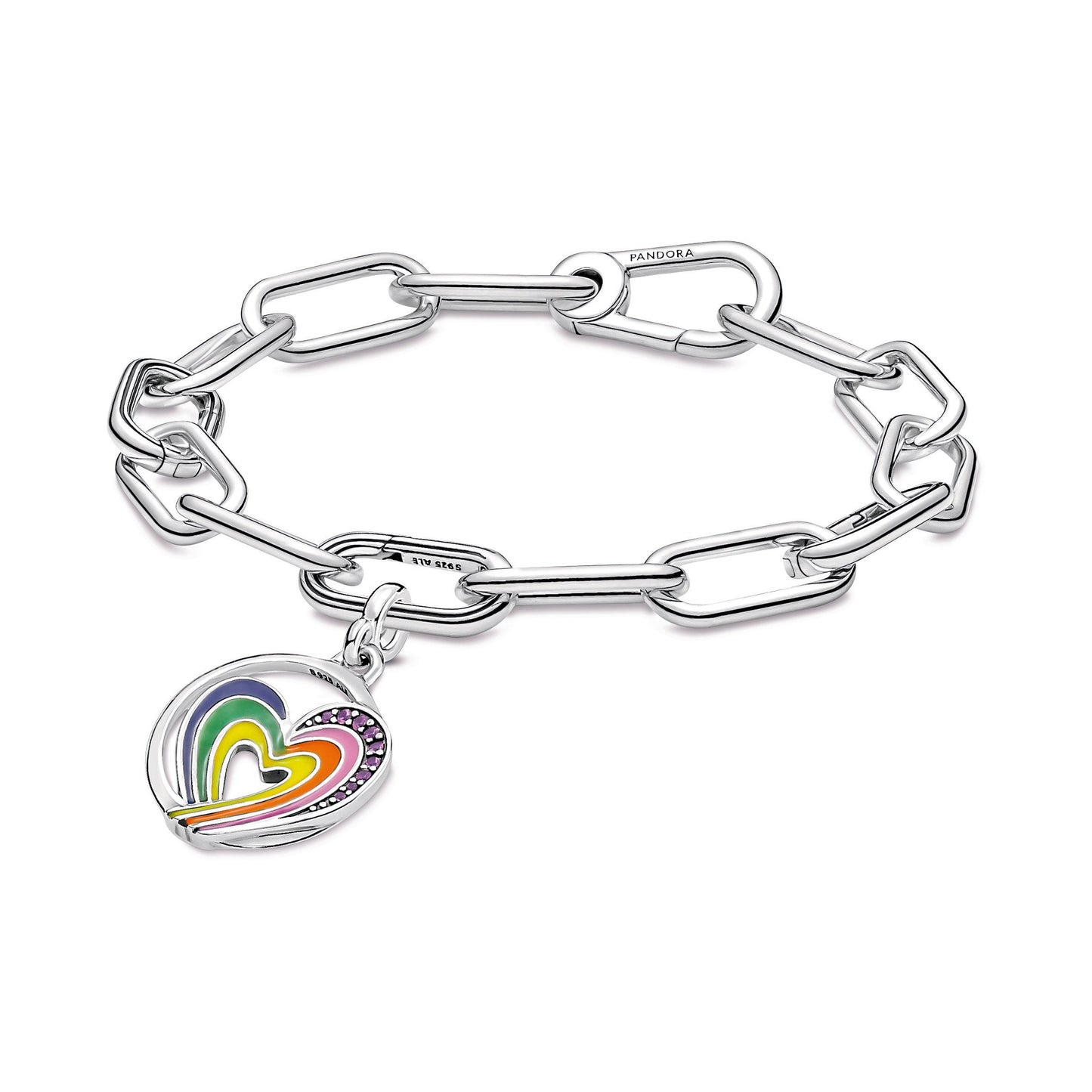 Pandora ME Rainbow Heart of Freedom Medallion Premium Fashion Jewelry Gift Collection
