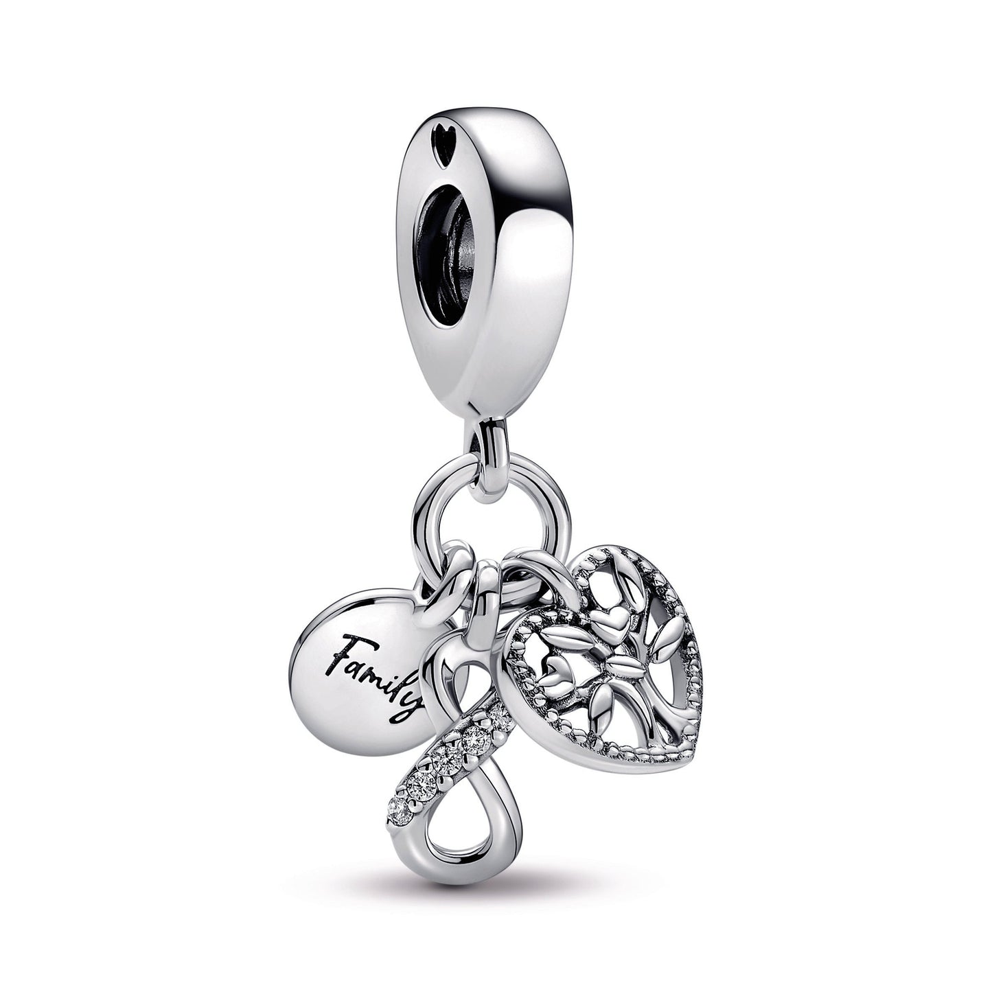 Family Infinity Triple Dangle Charm Premium Fashion Jewelry Gift Collection