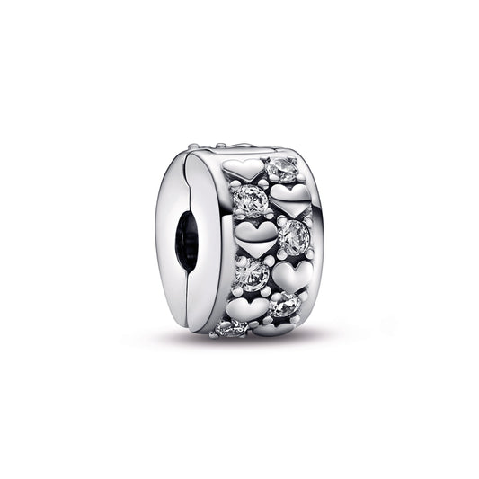 Infinite Hearts Sparkling Clip Charm Premium Fashion Jewelry Gift Collection