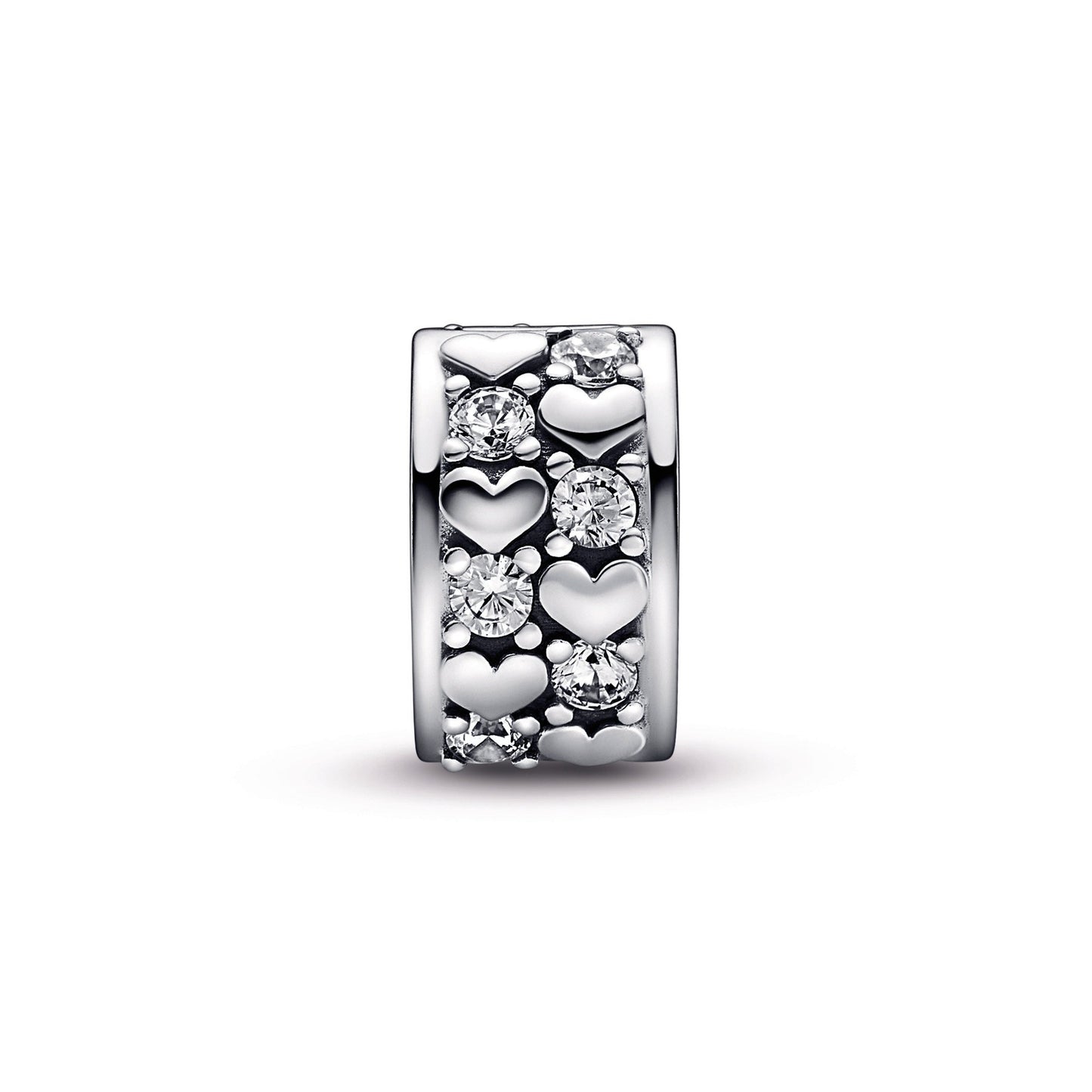 Infinite Hearts Sparkling Clip Charm Premium Fashion Jewelry Gift Collection