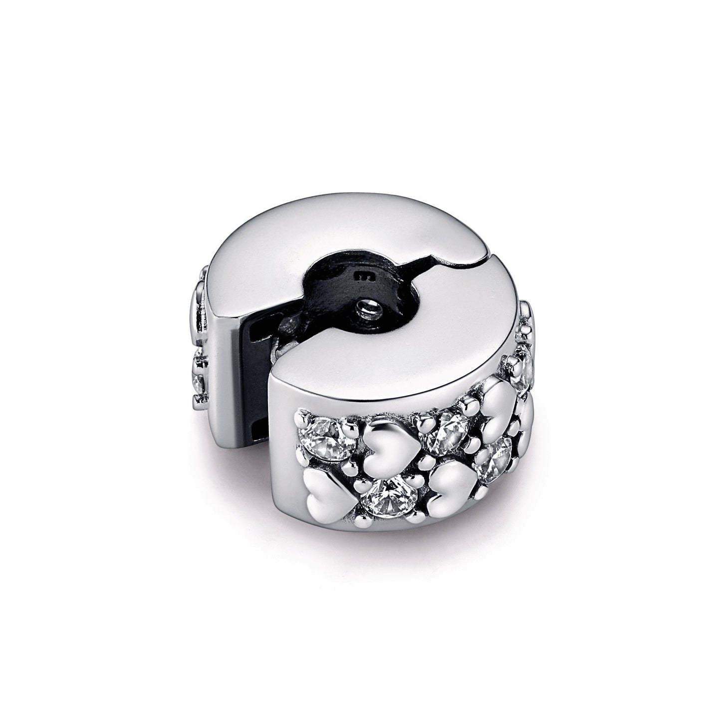 Infinite Hearts Sparkling Clip Charm Premium Fashion Jewelry Gift Collection