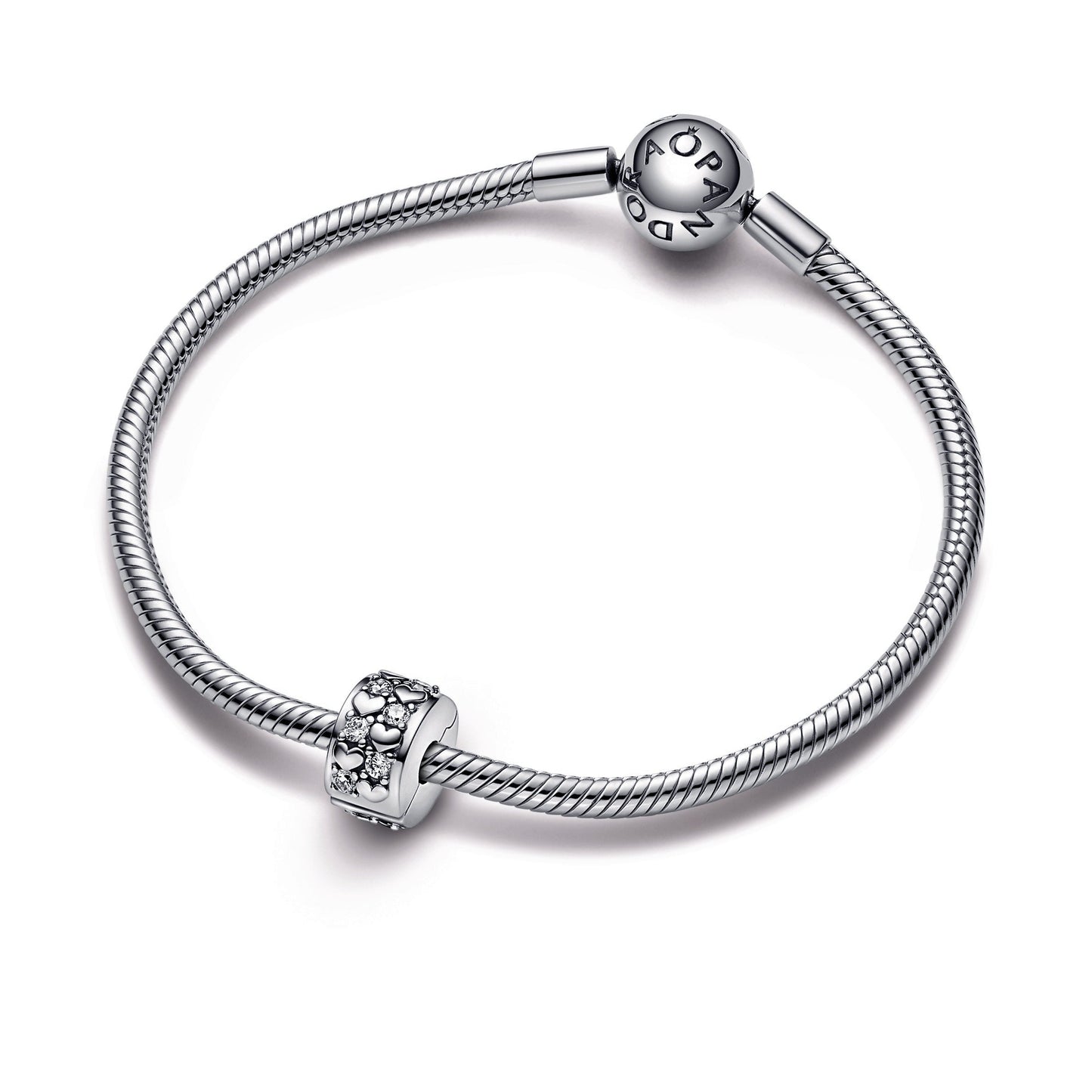 Infinite Hearts Sparkling Clip Charm Premium Fashion Jewelry Gift Collection