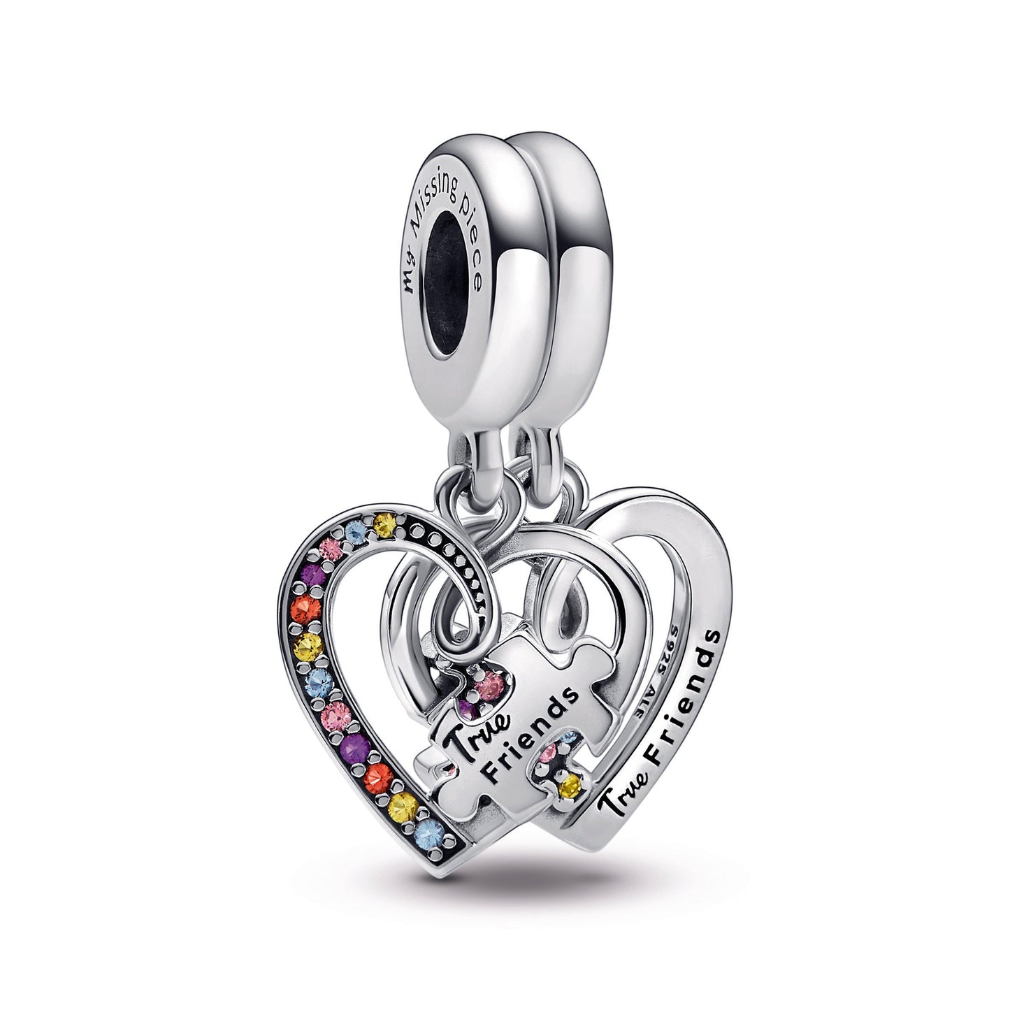 Puzzle Piece Hearts Splittable Friendship Dangle Charm Premium Fashion Jewelry Gift Collection