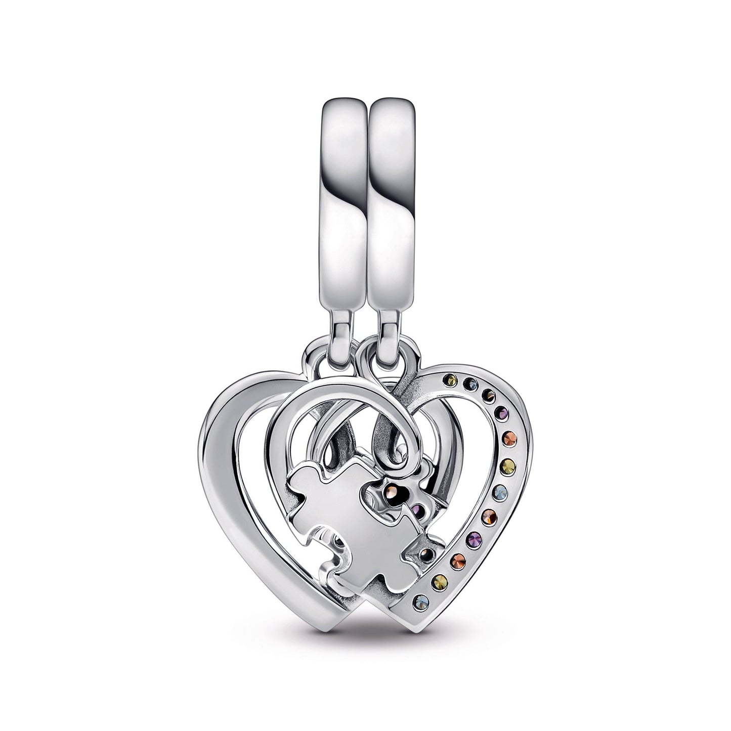Puzzle Piece Hearts Splittable Friendship Dangle Charm Premium Fashion Jewelry Gift Collection
