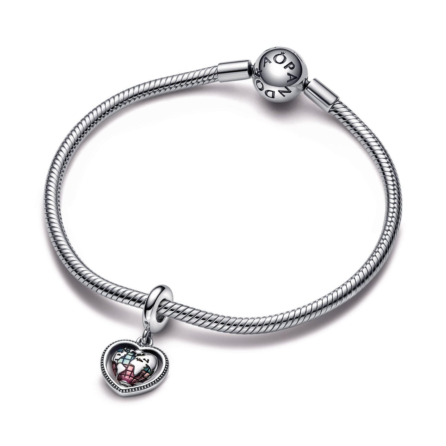 Family Spinning Heart Globe Dangle Charm Premium Fashion Jewelry Gift Collection