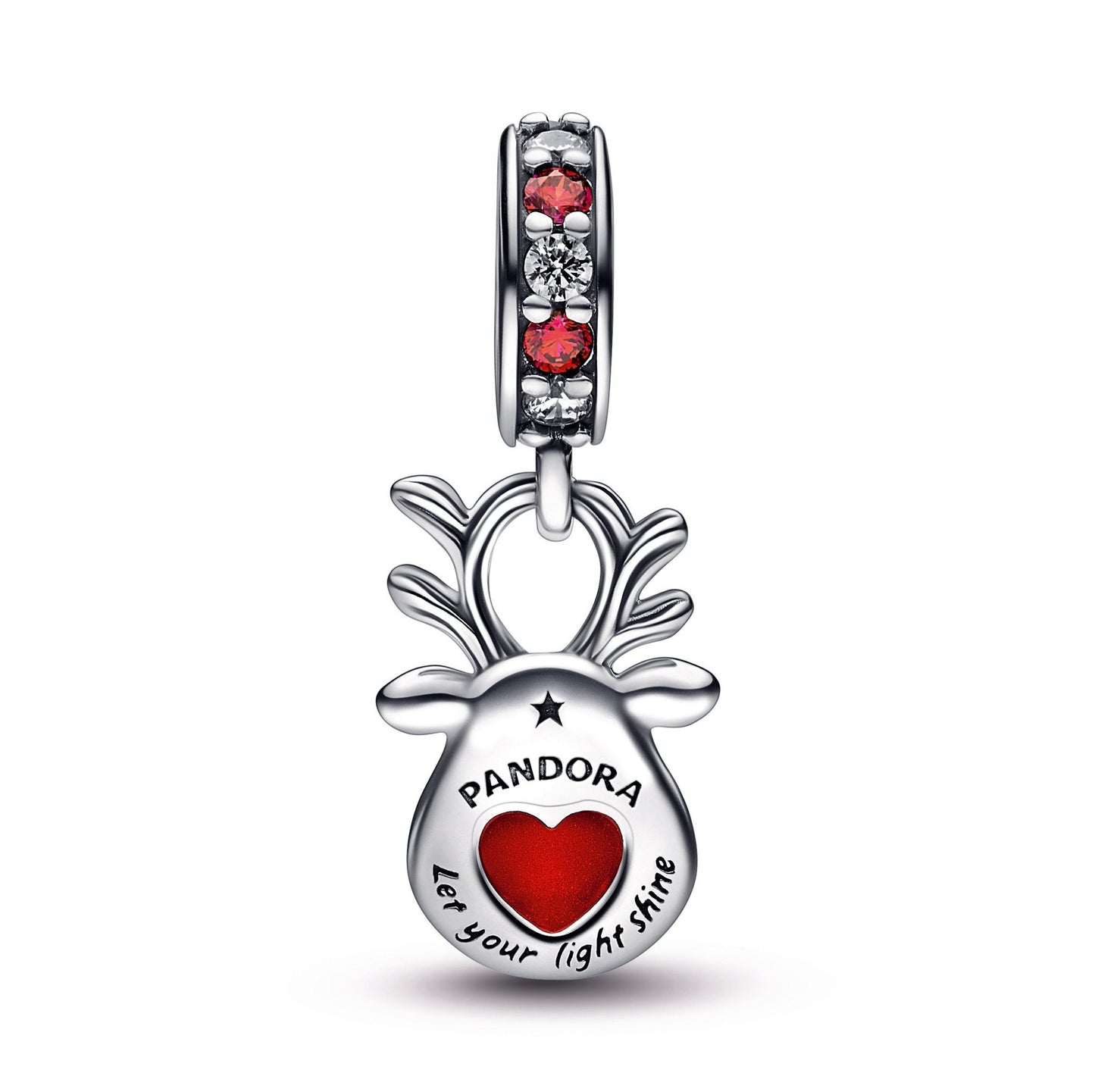 Red Nose Reindeer Murano Dangle Charm Premium Fashion Jewelry Gift Collection