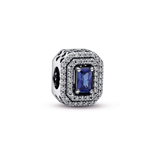 Blue Sparkling Levelled Rectangular Charm Premium Fashion Jewelry Gift Collection