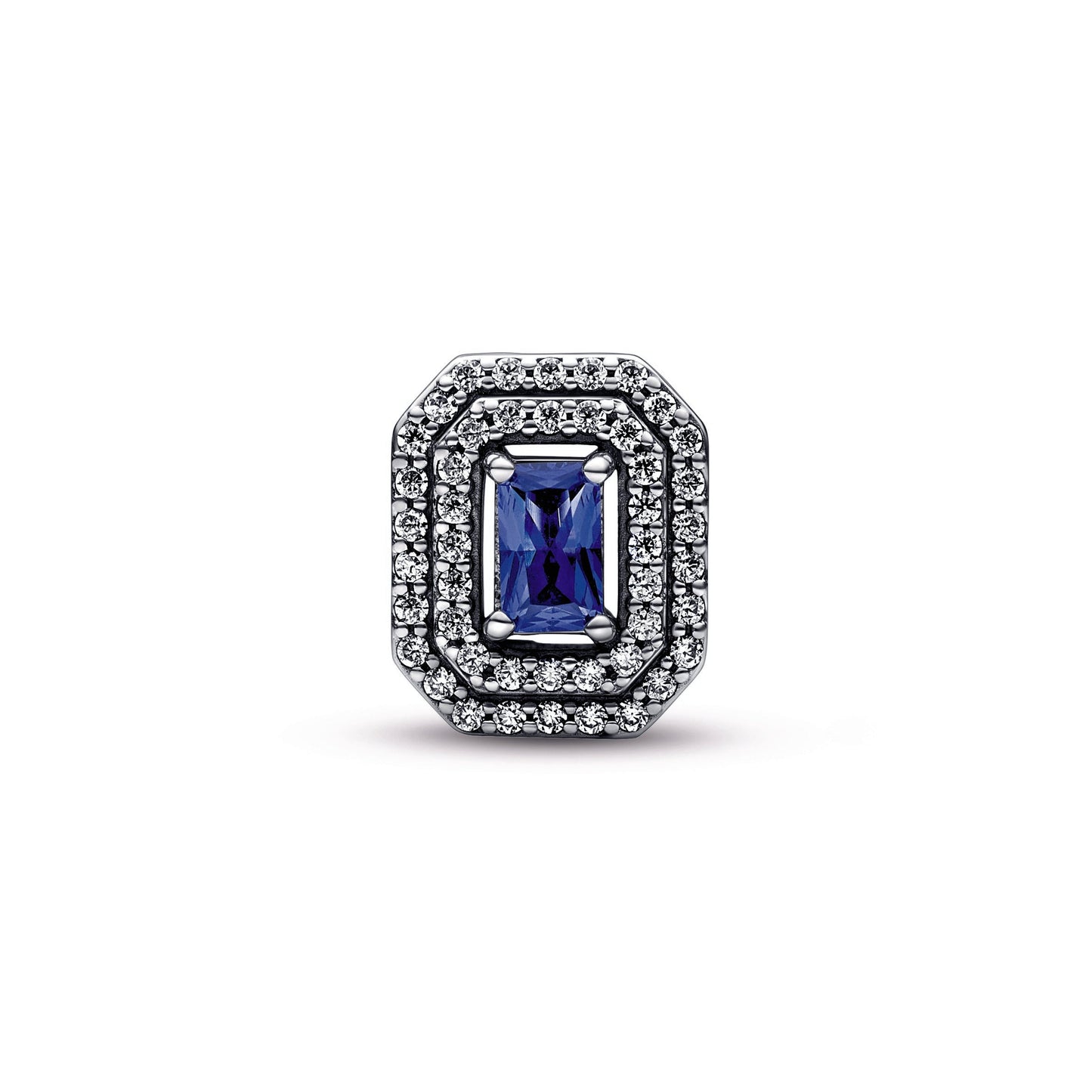 Blue Sparkling Levelled Rectangular Charm Premium Fashion Jewelry Gift Collection