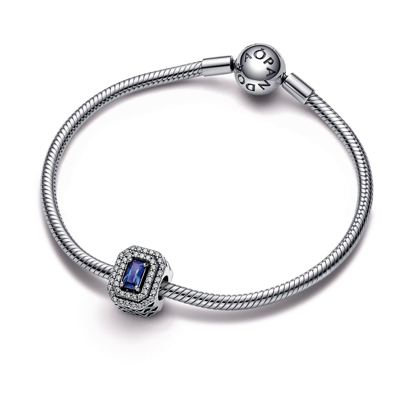 Blue Sparkling Levelled Rectangular Charm Premium Fashion Jewelry Gift Collection