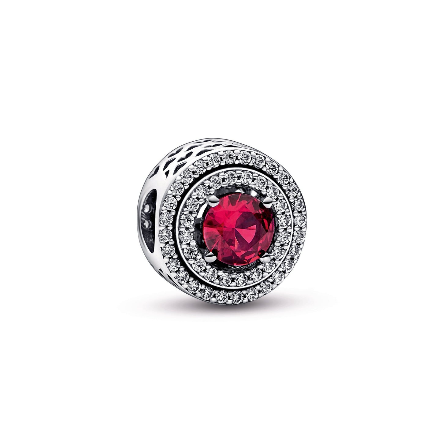 Red Sparkling Levelled Round Charm Premium Fashion Jewelry Gift Collection
