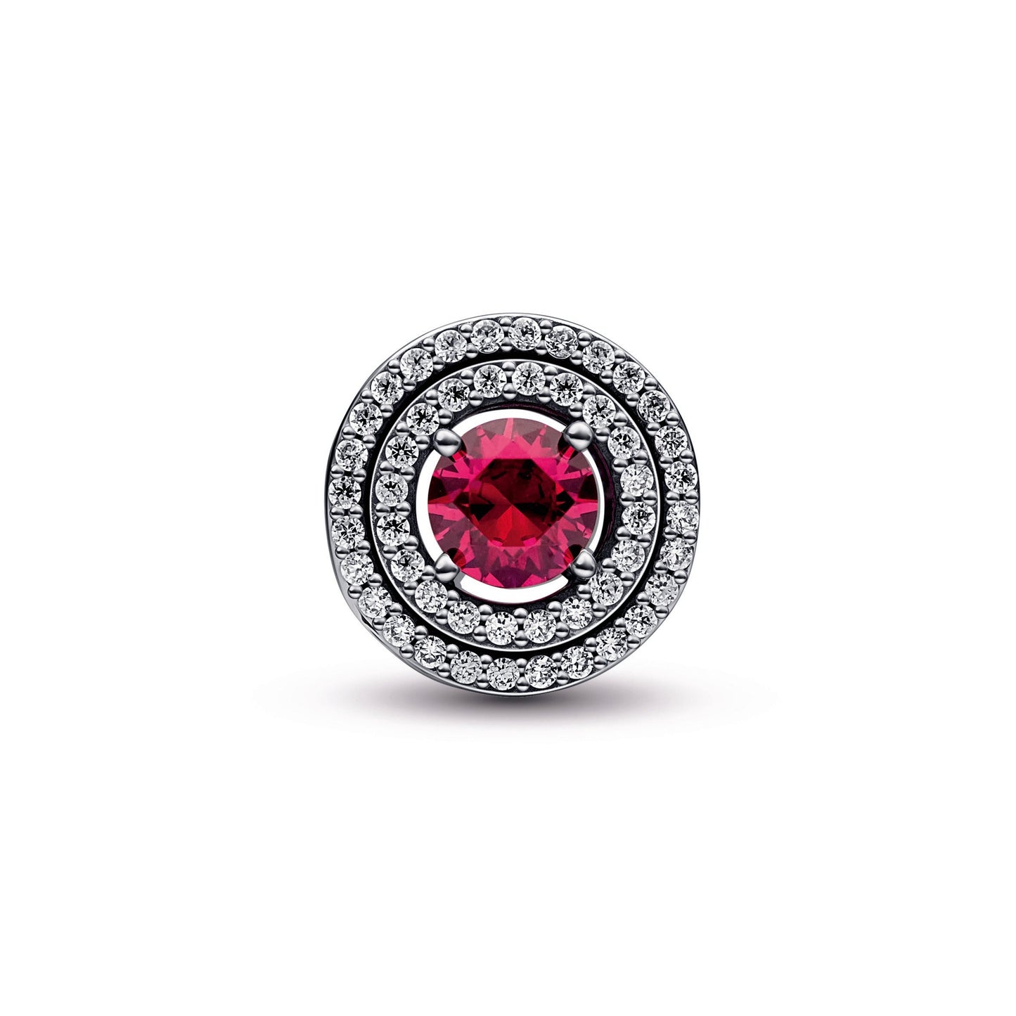 Red Sparkling Levelled Round Charm Premium Fashion Jewelry Gift Collection