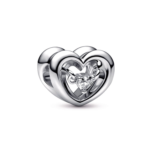 Radiant Heart & Floating Stone Charm Premium Fashion Jewelry Gift Collection