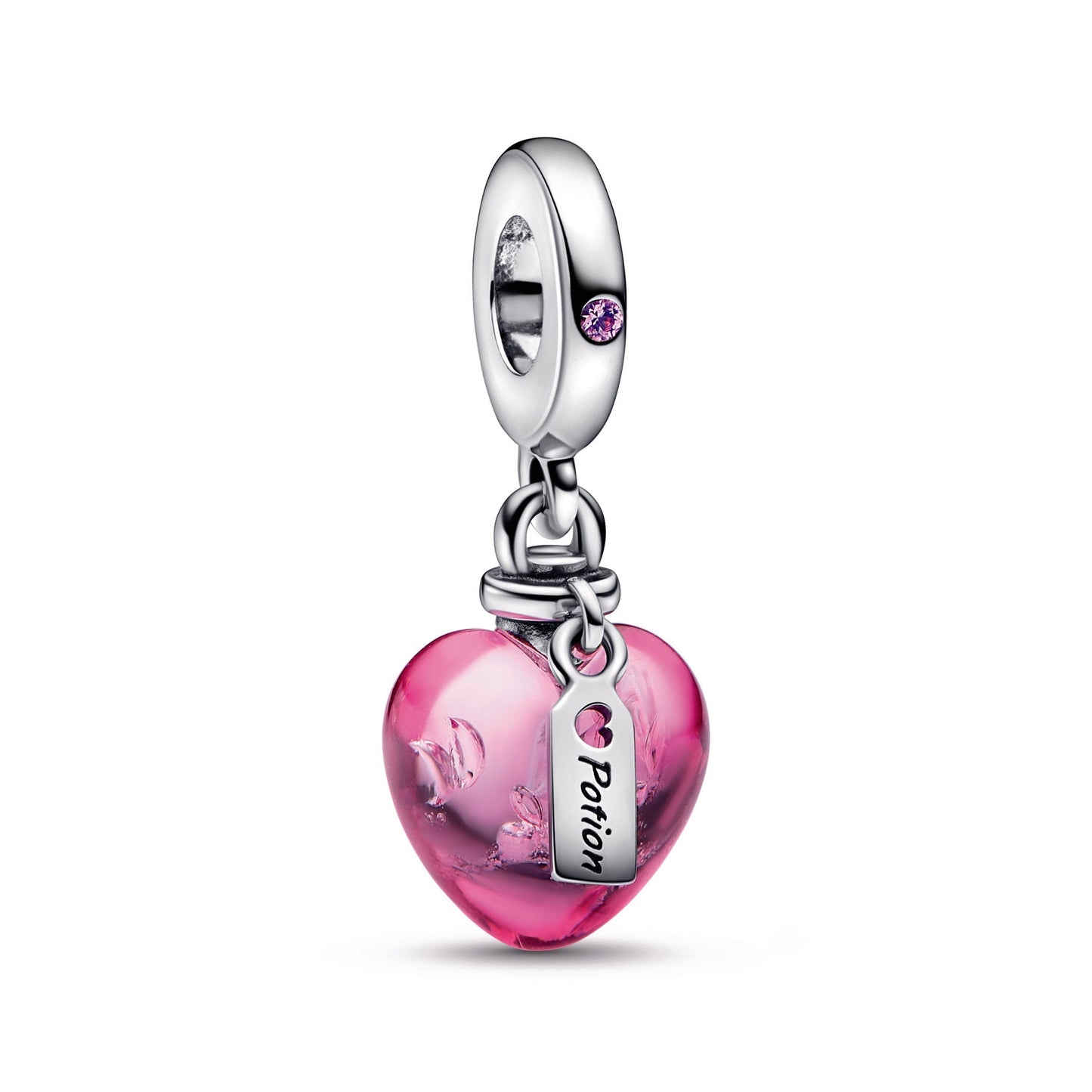 Love Potion Murano Glass Heart Dangle Charm Premium Fashion Jewelry Gift Collection