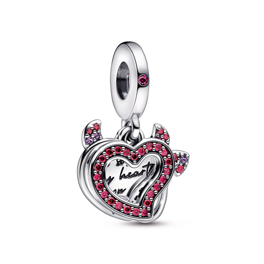 Devil Heart Double Dangle Charm Premium Fashion Jewelry Gift Collection