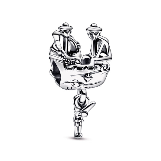 Disney Tinker Bell & Captain Hook's Pirate Ship Charm Premium Fashion Jewelry Gift Collection