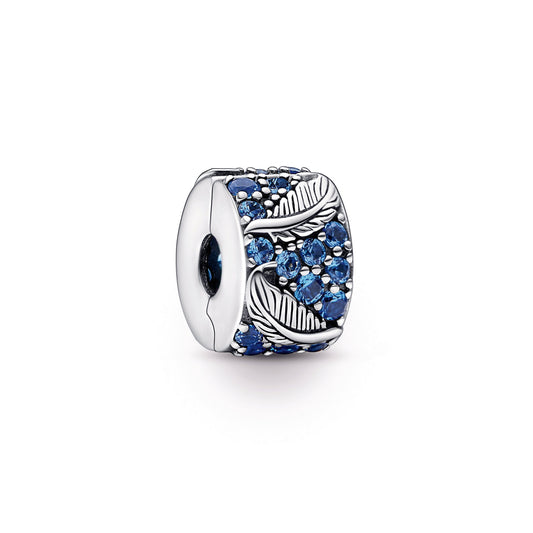 Curved Feather & Pavé Clip Charm Premium Fashion Jewelry Gift Collection