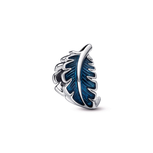 Blue Curved Feather Charm Premium Fashion Jewelry Gift Collection