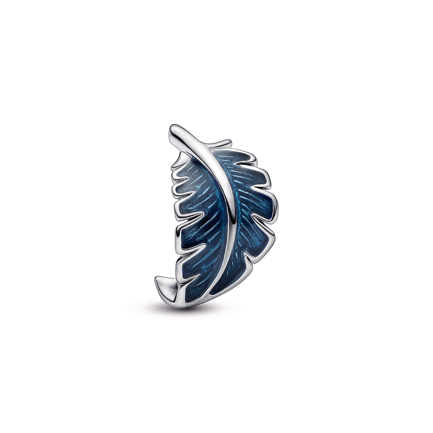 Blue Curved Feather Charm Premium Fashion Jewelry Gift Collection