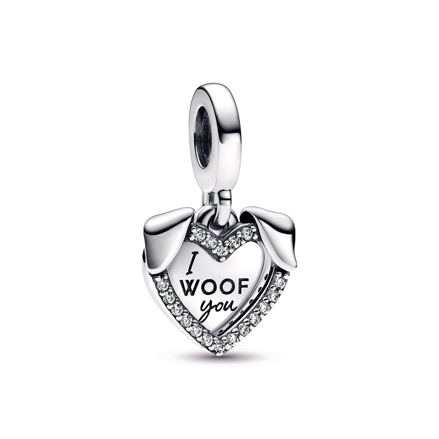 Heart & Dog Double Dangle Charm Premium Fashion Jewelry Gift Collection
