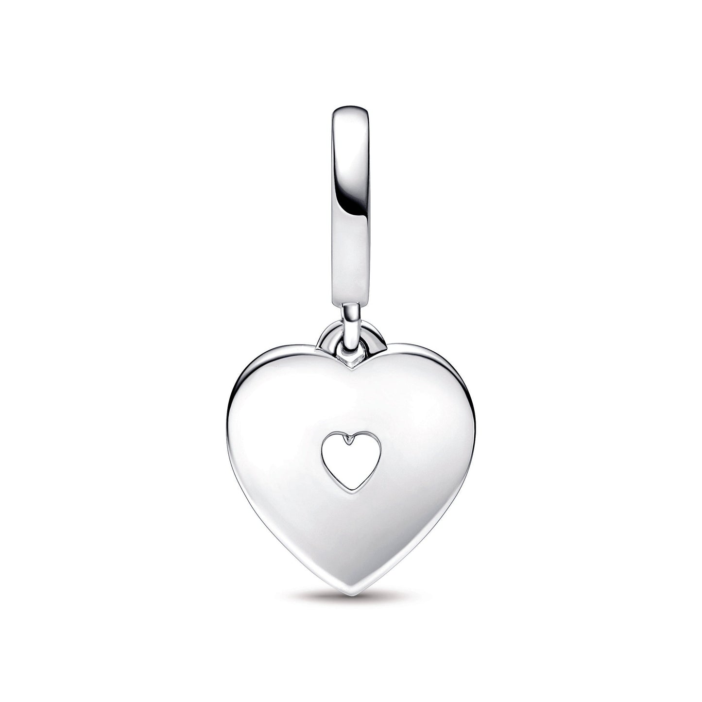 Pearlescent White Heart Double Dangle Charm Premium Fashion Jewelry Gift Collection