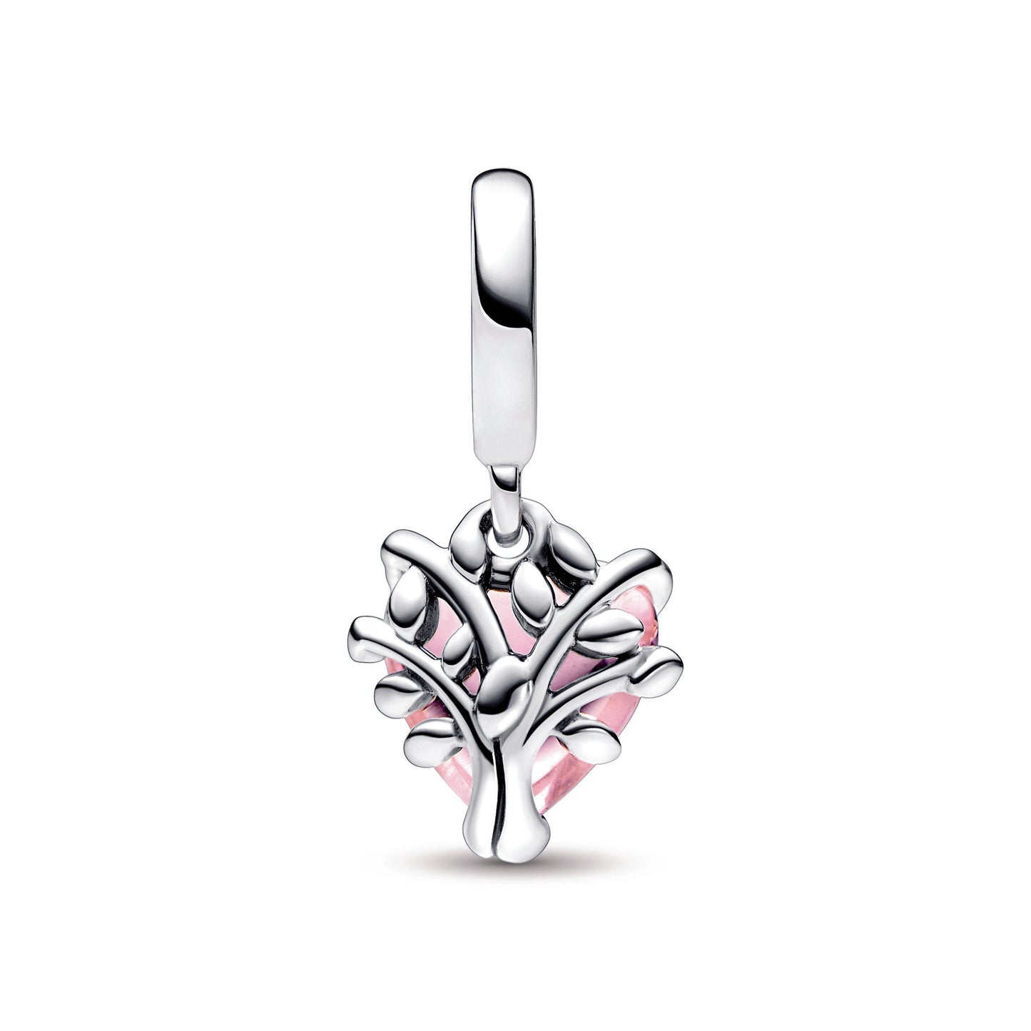 Pink Family Tree & Heart Dangle Charm Premium Fashion Jewelry Gift Collection