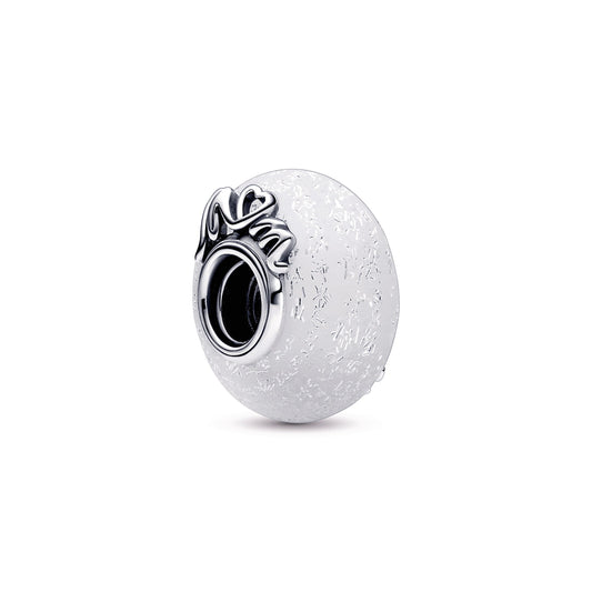 Glittery White Murano Glass Mum & Love Charm Premium Fashion Jewelry Gift Collection