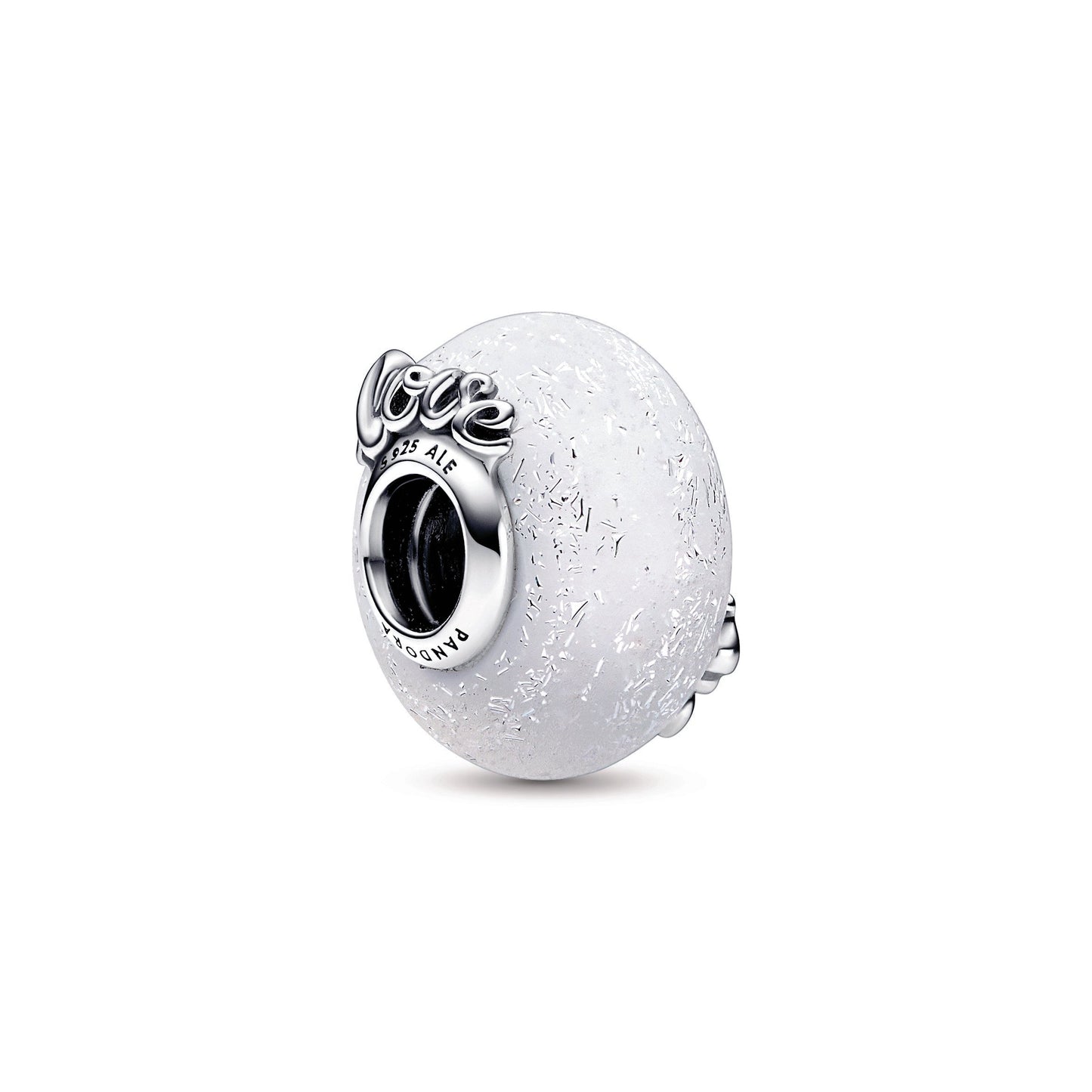 Glittery White Murano Glass Mum & Love Charm Premium Fashion Jewelry Gift Collection