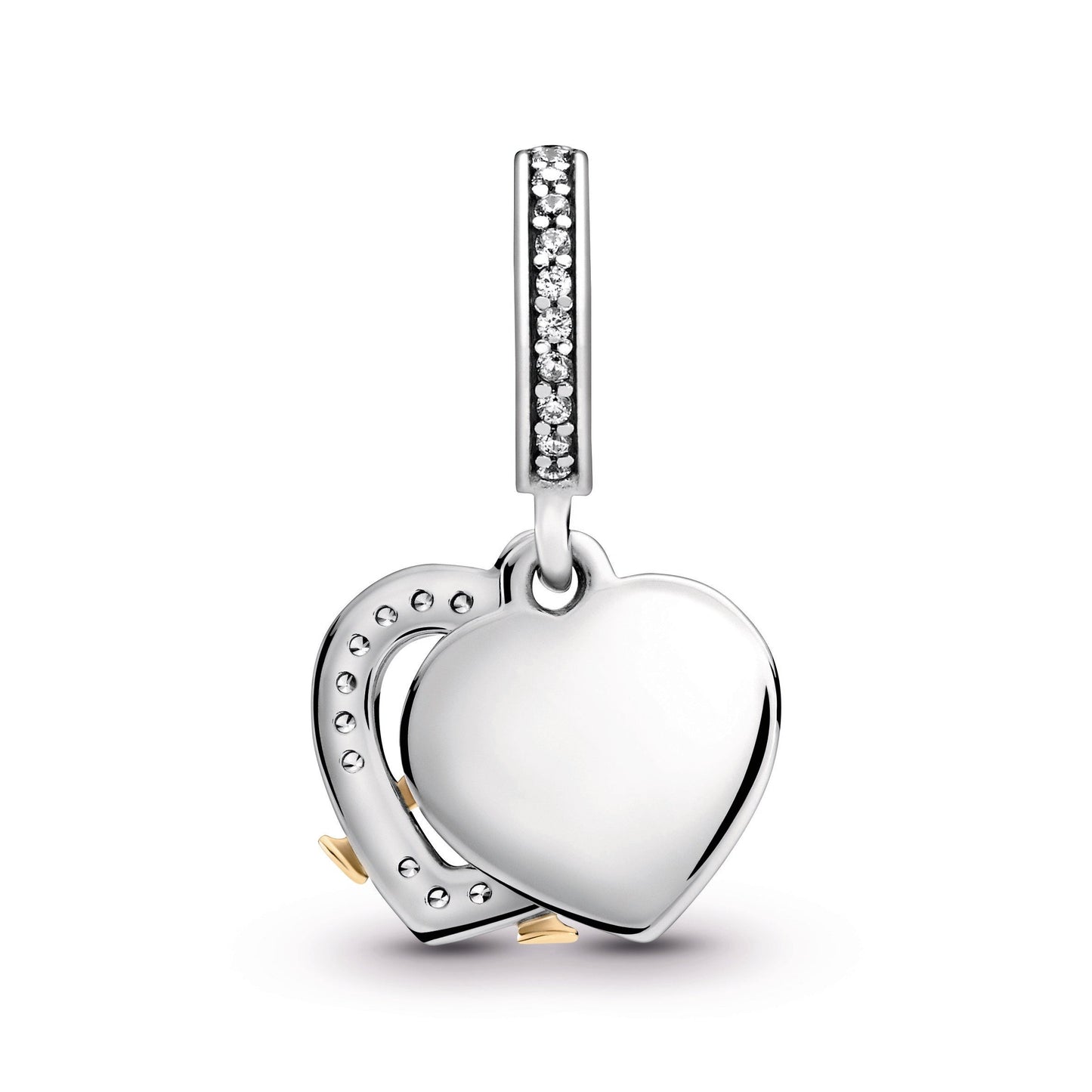 Two-tone Happy Anniversary Dangle Charm Premium Fashion Jewelry Gift Collection