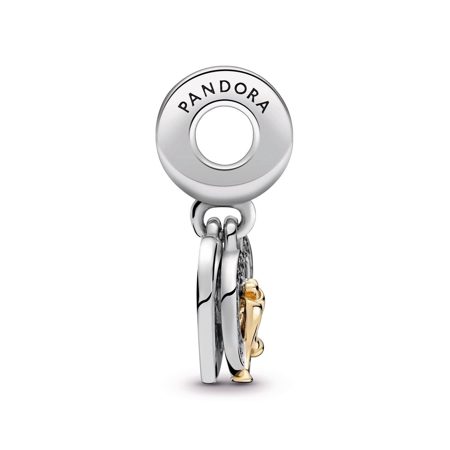 Two-tone Happy Anniversary Dangle Charm Premium Fashion Jewelry Gift Collection