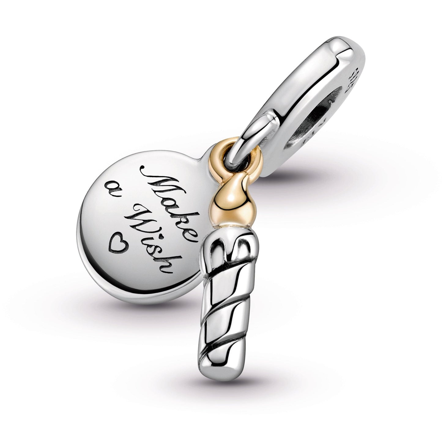 Two-tone Birthday Candle Dangle Charm Premium Fashion Jewelry Gift Collection