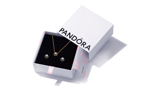 Round Halo 14K Gold-Plated Necklace & Earring Gift Set Premium Fashion Jewelry Gift Collection