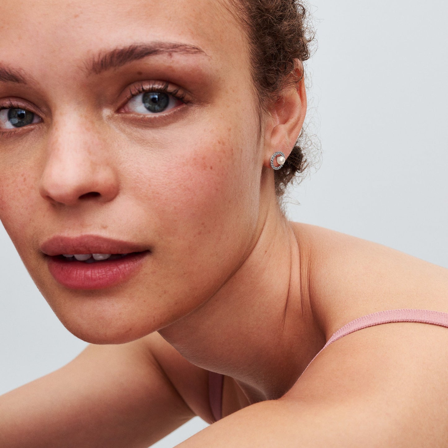 Treated Freshwater Cultured Pearl & Pavé Halo Stud Earrings Popular Style Premium Collection