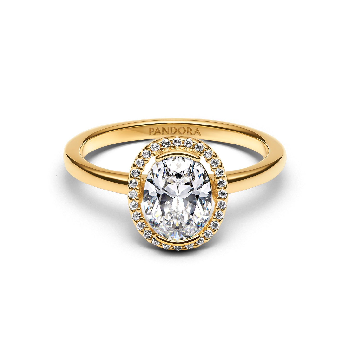 Oval Sparkling Halo Ring Popular Style Premium Collection