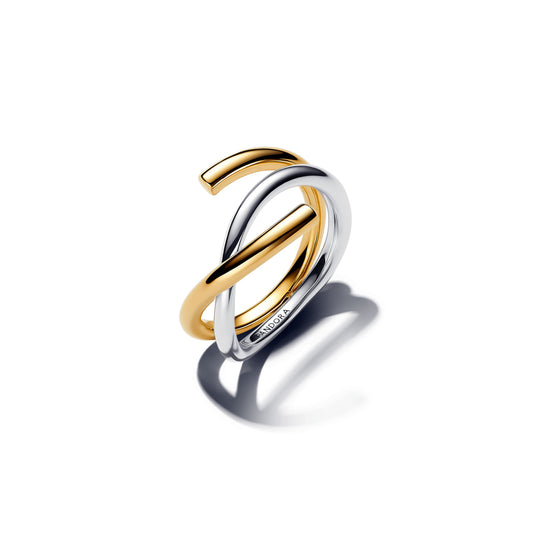 Organically Shaped Two-tone Double Ring Popular Style Premium Collection