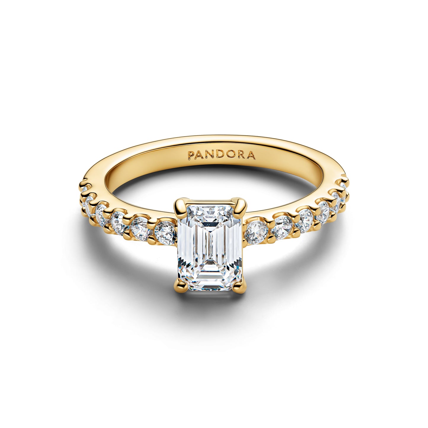 Rectangular Sparkling Halo Ring Popular Style Premium Collection