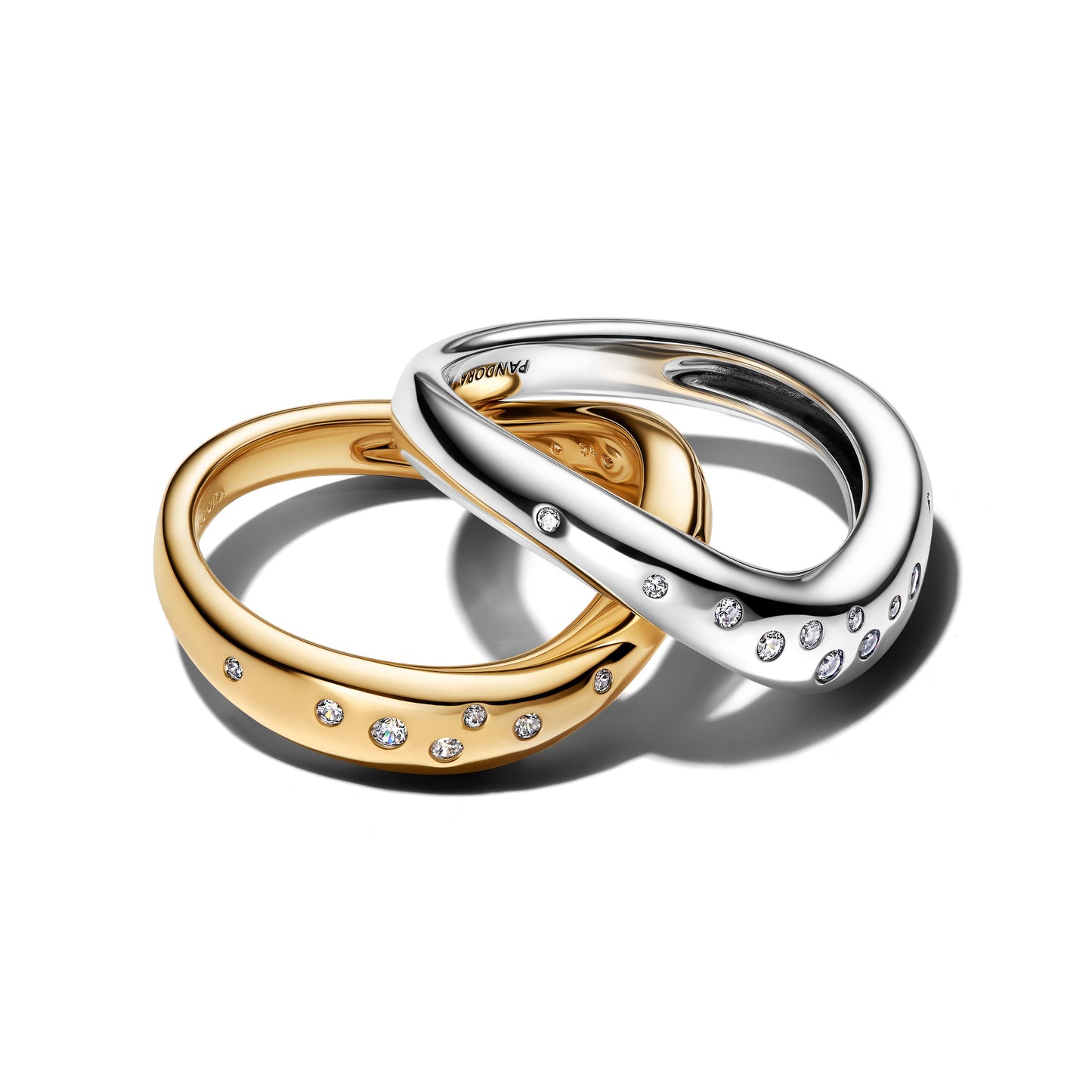 Organically Shaped Two-Tone Stacking Rings Popular Style Premium Collection