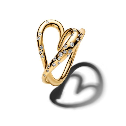 Organically Shaped Stone-Set Heart Ring Popular Style Premium Collection