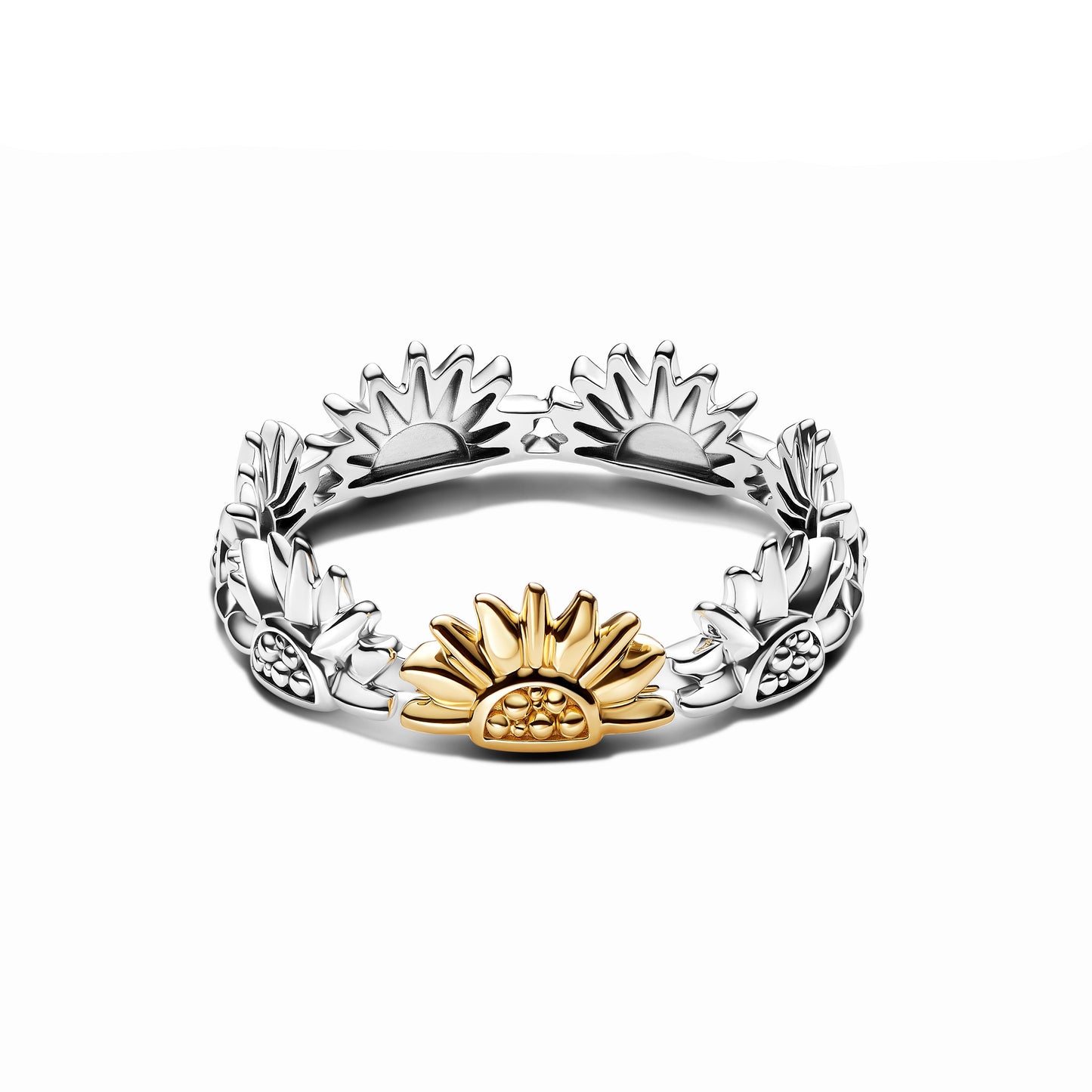 Sunflower Two-Tone Band Ring Popular Style Premium Collection