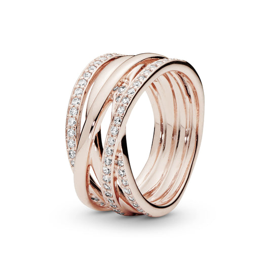 Sparkling & Polished Lines Ring Popular Style Premium Collection