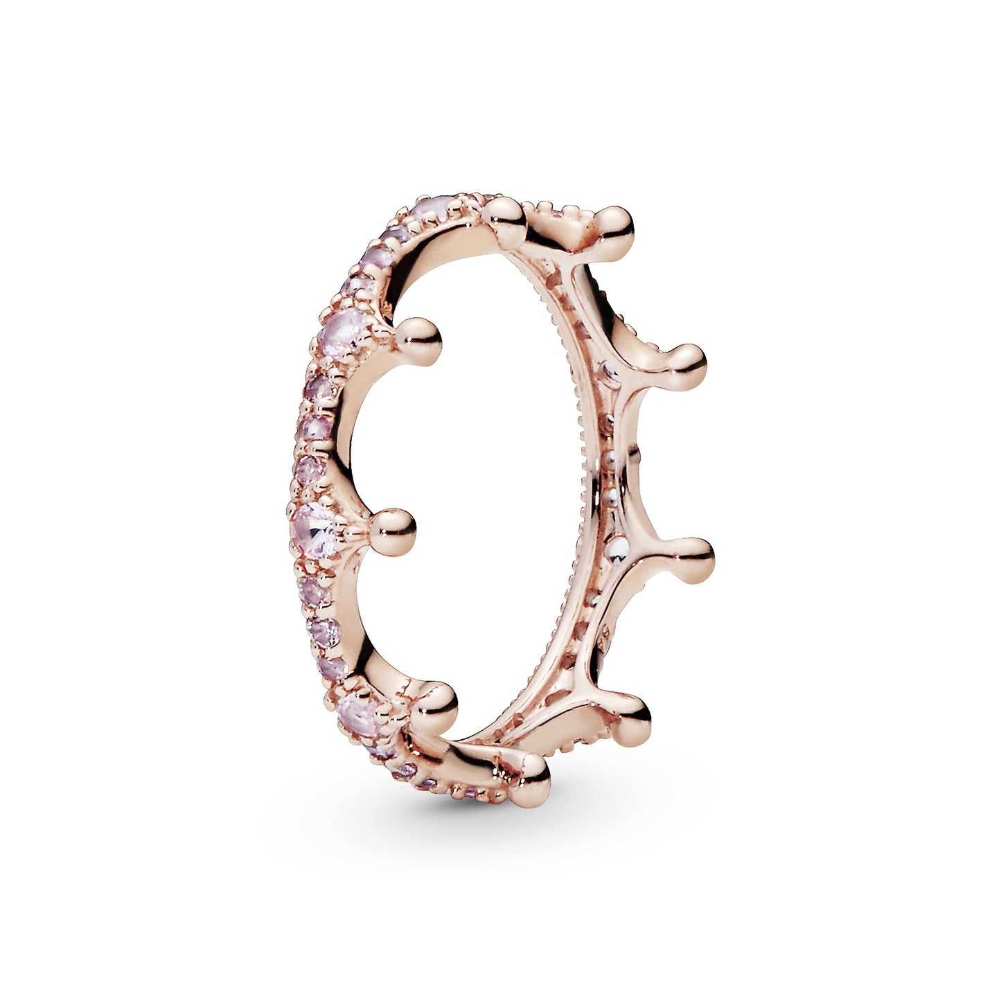 Pink Sparkling Crown Ring Popular Style Premium Collection