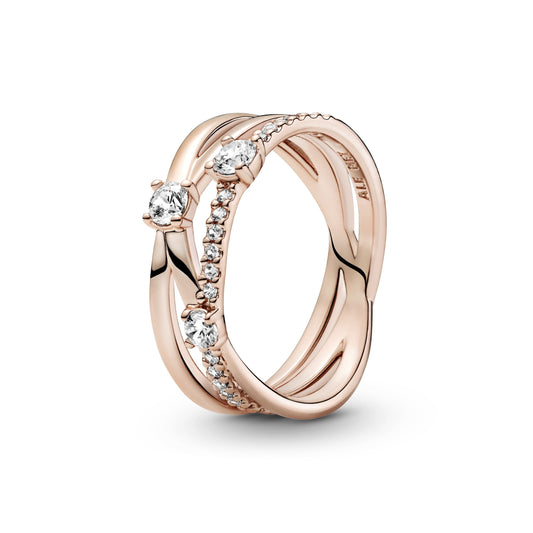 Sparkling Triple Band Ring Popular Style Premium Collection