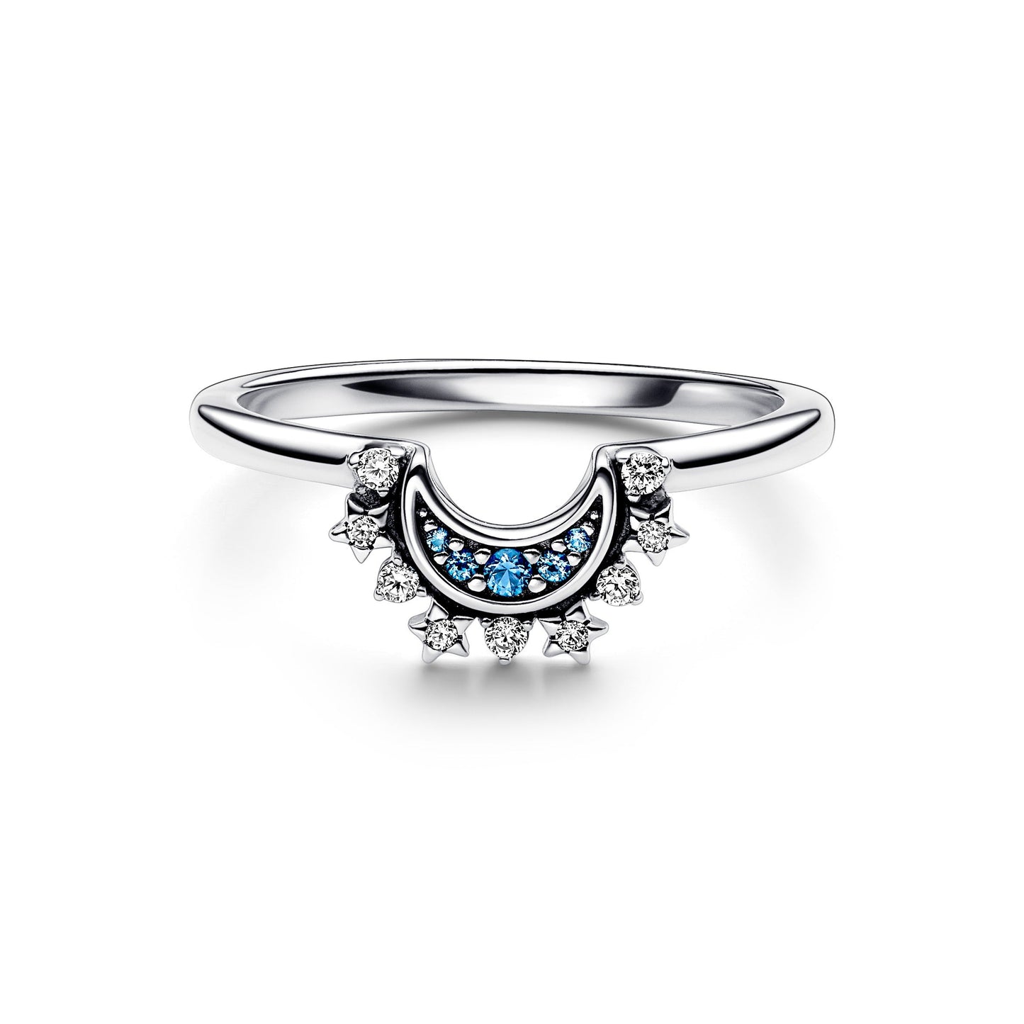 Celestial Blue Sparkling Moon Ring Popular Style Premium Collection