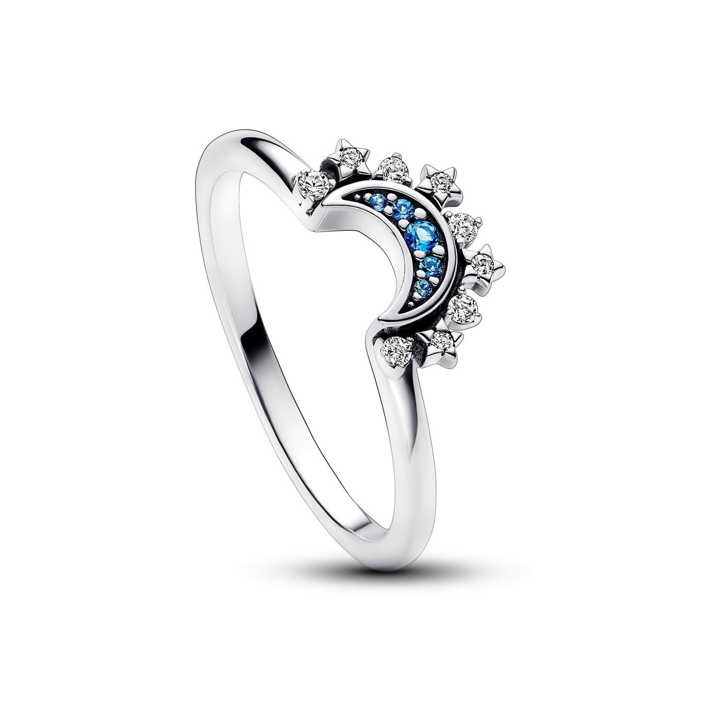 Celestial Blue Sparkling Moon Ring Popular Style Premium Collection