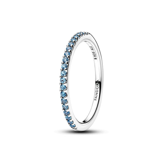 Sparkling Aquamarine Half-Eternity Band Ring Popular Style Premium Collection