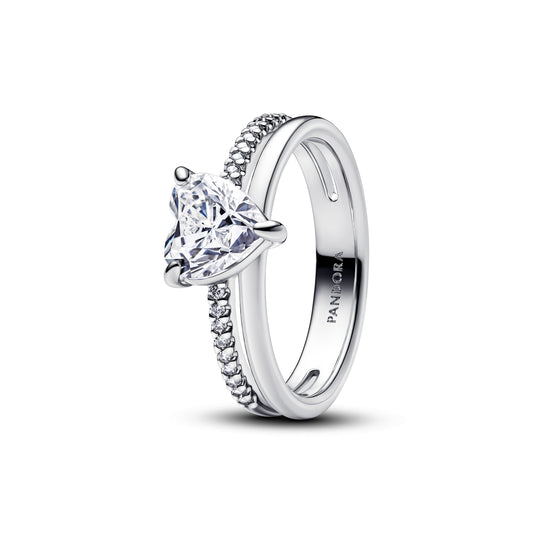 Double Band Heart Ring Popular Style Premium Collection