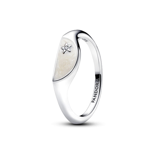 Pandora ME Halved Enamel Signet Ring Popular Style Premium Collection