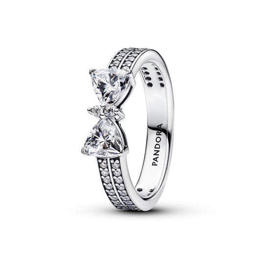 Sparkling Bow Double-row Ring Popular Style Premium Collection