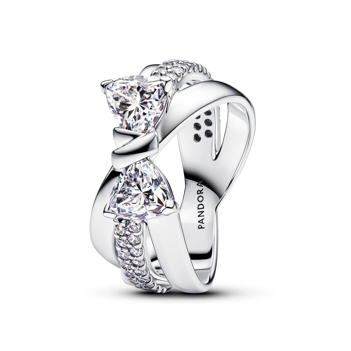 Sparkling Bow Crossover Ring Popular Style Premium Collection