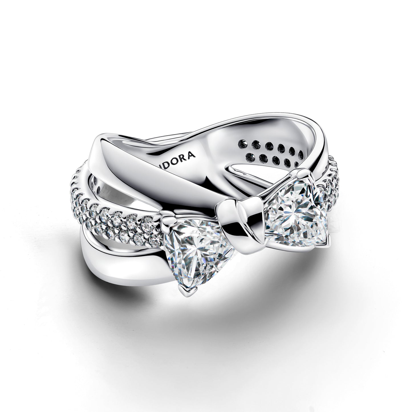 Sparkling Bow Crossover Ring Popular Style Premium Collection