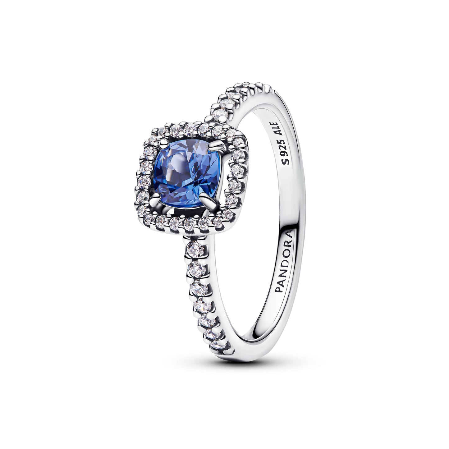 Sparkling Square Blue Halo Ring Popular Style Premium Collection